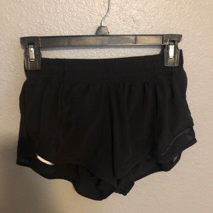 Black Lululemon Hotty Hot shorts
